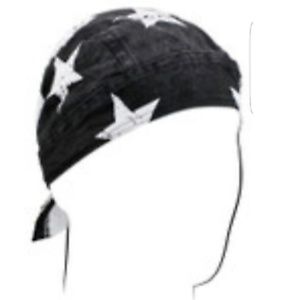 Zan Roadhog Black and White Flag Bandana